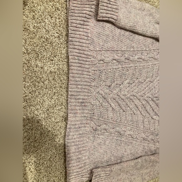 Women American eagle tunic overhead crewneck cable knit sweater pink purple m - Picture 3 of 10
